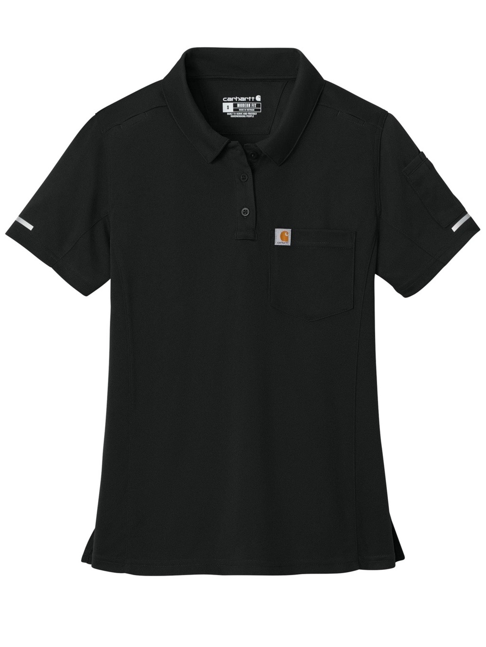 Carhartt Fld & Rscu Polo Womens XL Black Modern Fit Short Sleeve Uniform Shirt